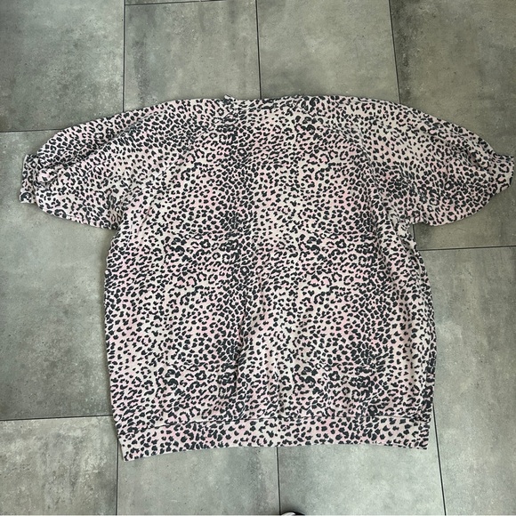 Ragdoll pink black leopard print short sleeve oversized sweatshirt SMALL - Picture 4 of 6